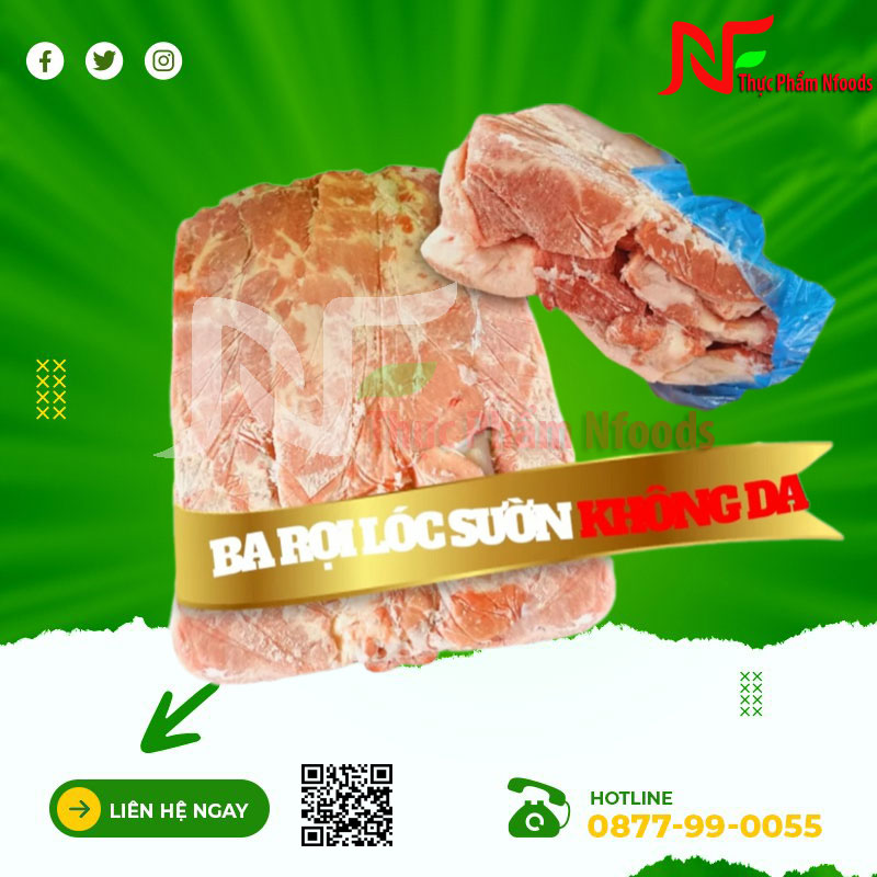 Ba rọi lóc sườn không da