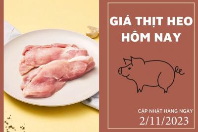 Giá thịt heo hôm nay 2/11/2023  Đuôi heo giảm 3.000 đồng/kg tại Vifoods